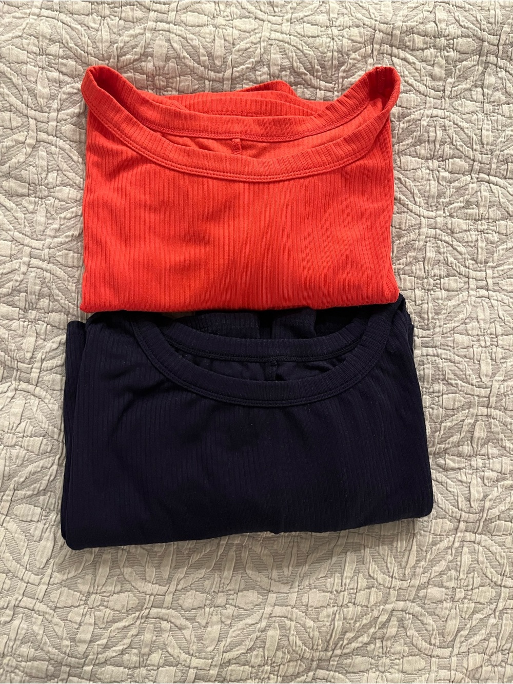 💚 2 for $45 Lot: 2 Summer Ribbed Tops Tees Lane Bryant Elbow Sleeve 22-24 (3X)